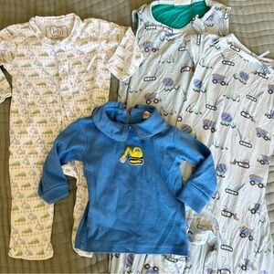 Boys Construction Truck Vehicles Bundle of Pajamas and Knit Shirt Peter Pan